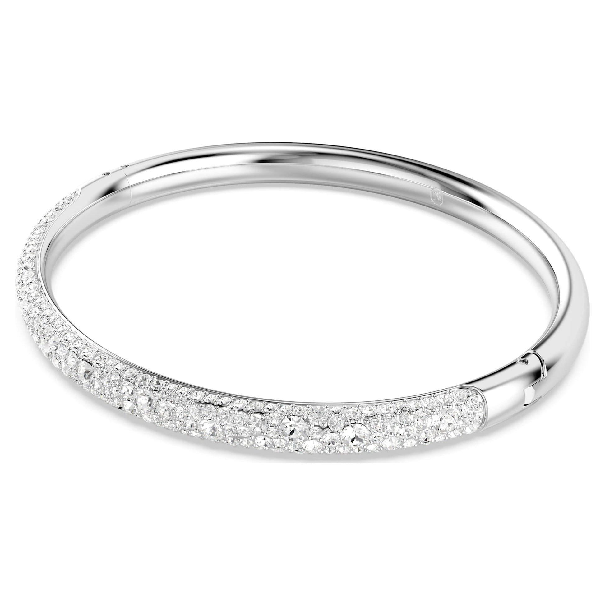 Swarovski Jewelry Sublima bangle Snow pavé, White, Rhodium plated 5684241