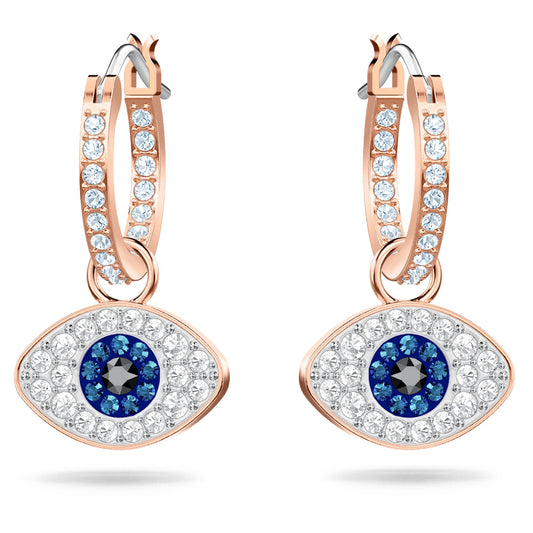 Swarovski Jewelry Symbolica hoop earrings  Evil eye, Blue, Rose gold-tone plated 5425857