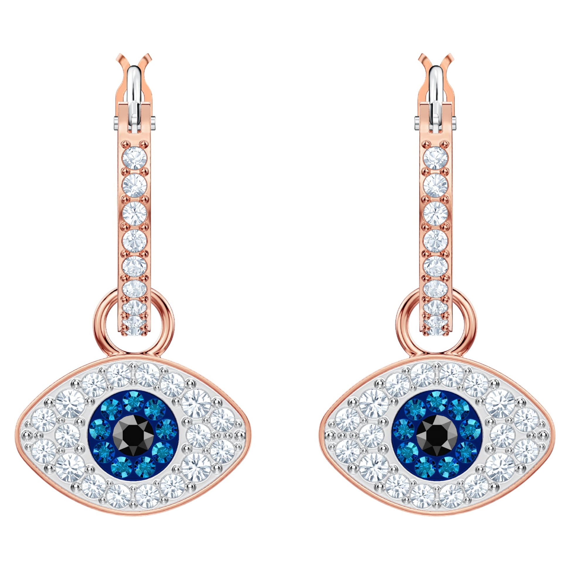 Swarovski Jewelry Symbolica hoop earrings  Evil eye, Blue, Rose gold-tone plated 5425857