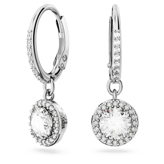 Swarovski Jewelry Una Angelic drop earrings  Round cut, Pavé, White, Rhodium plated 5636270