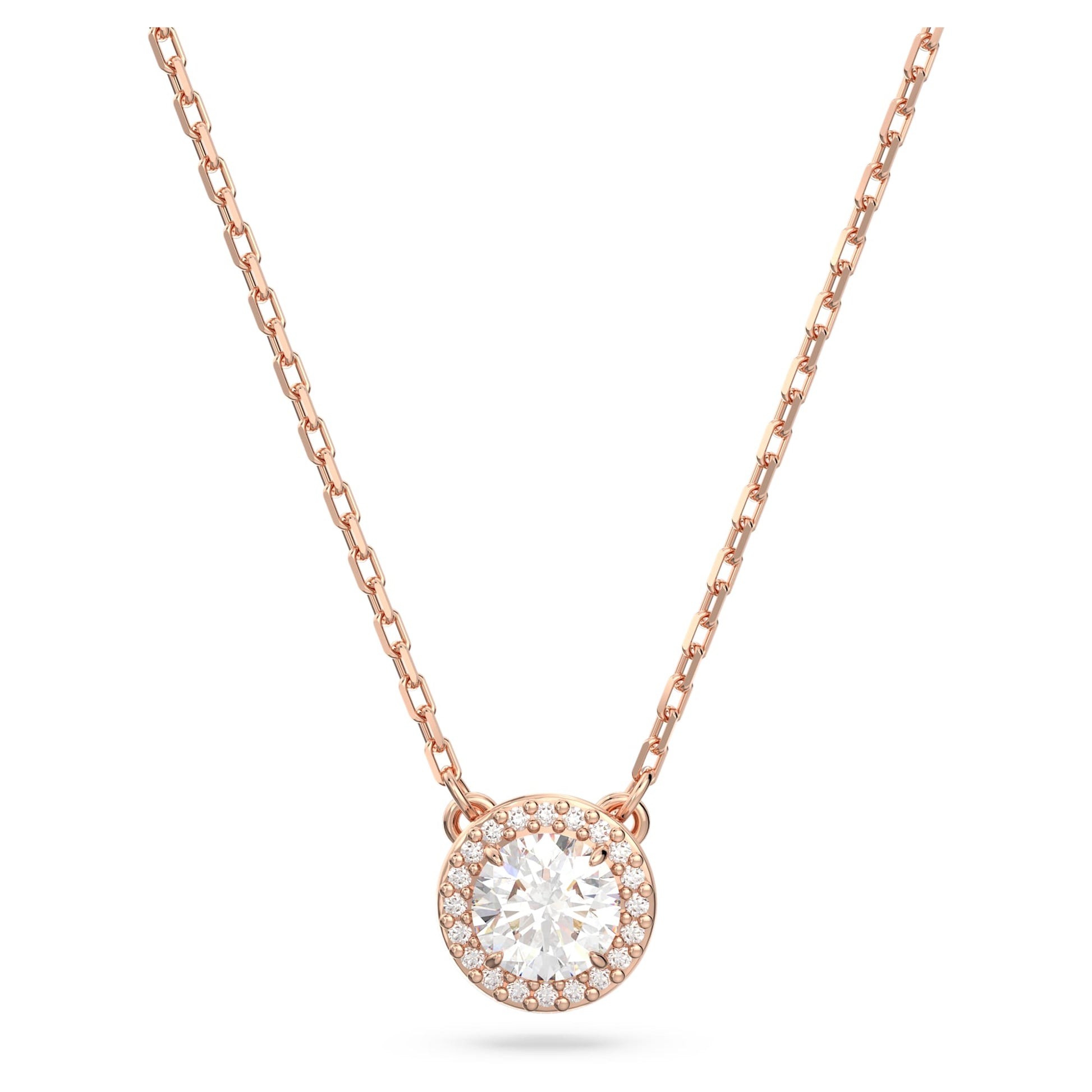 Swarovski Jewelry Una Angelic pendant  Round cut, Pavé, White, Rose gold-tone plated 5636272