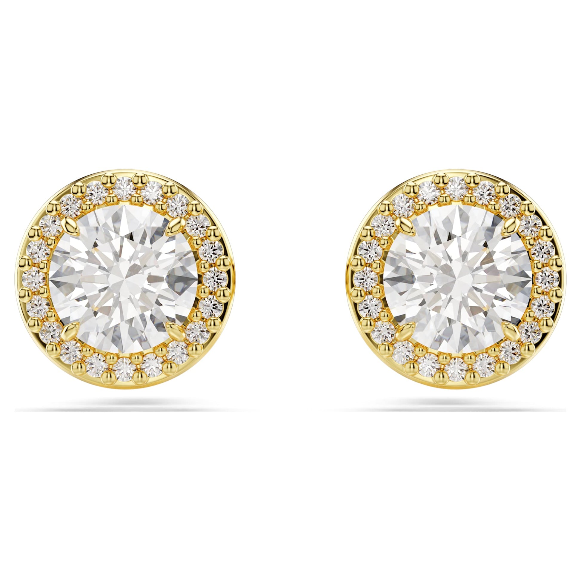 Swarovski Jewelry Una Angelic stud earrings Round cut, Gold tone, Gold-tone plated 5686637