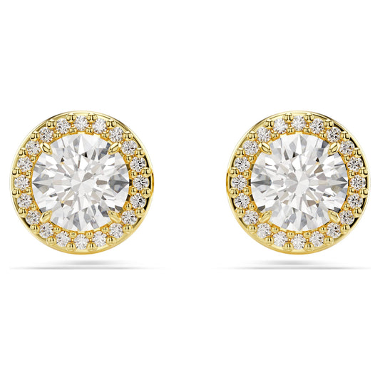 Swarovski Jewelry Una Angelic stud earrings Round cut, Gold tone, Gold-tone plated 5686637