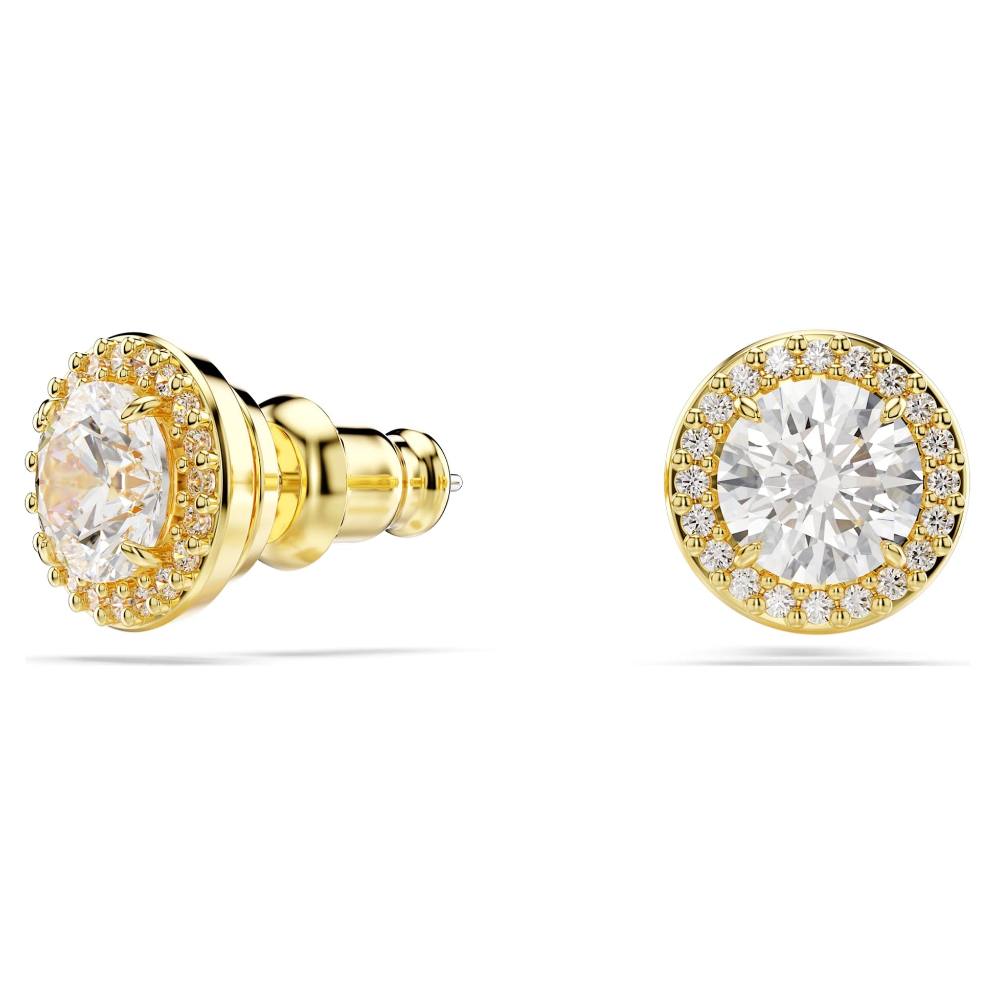 Swarovski Jewelry Una Angelic stud earrings Round cut, Gold tone, Gold-tone plated 5686637