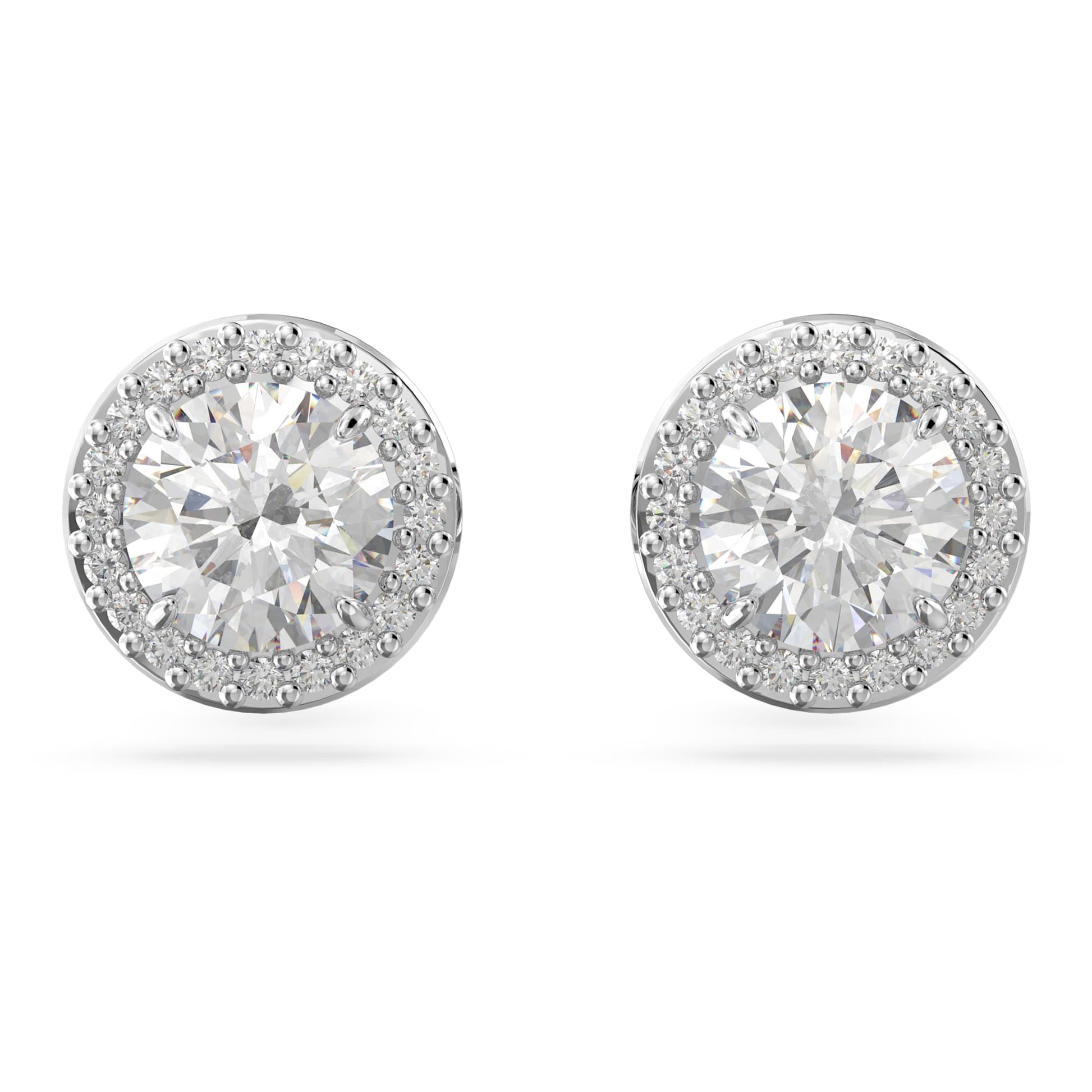 Swarovski Jewelry Una Angelic stud earrings Round cut, Pavé, White, Rhodium plated 5636269