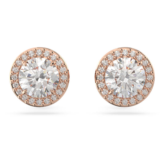 Swarovski Jewelry Una Angelic stud earrings Round cut, Pavé, White, Rose gold-tone plated 5636275