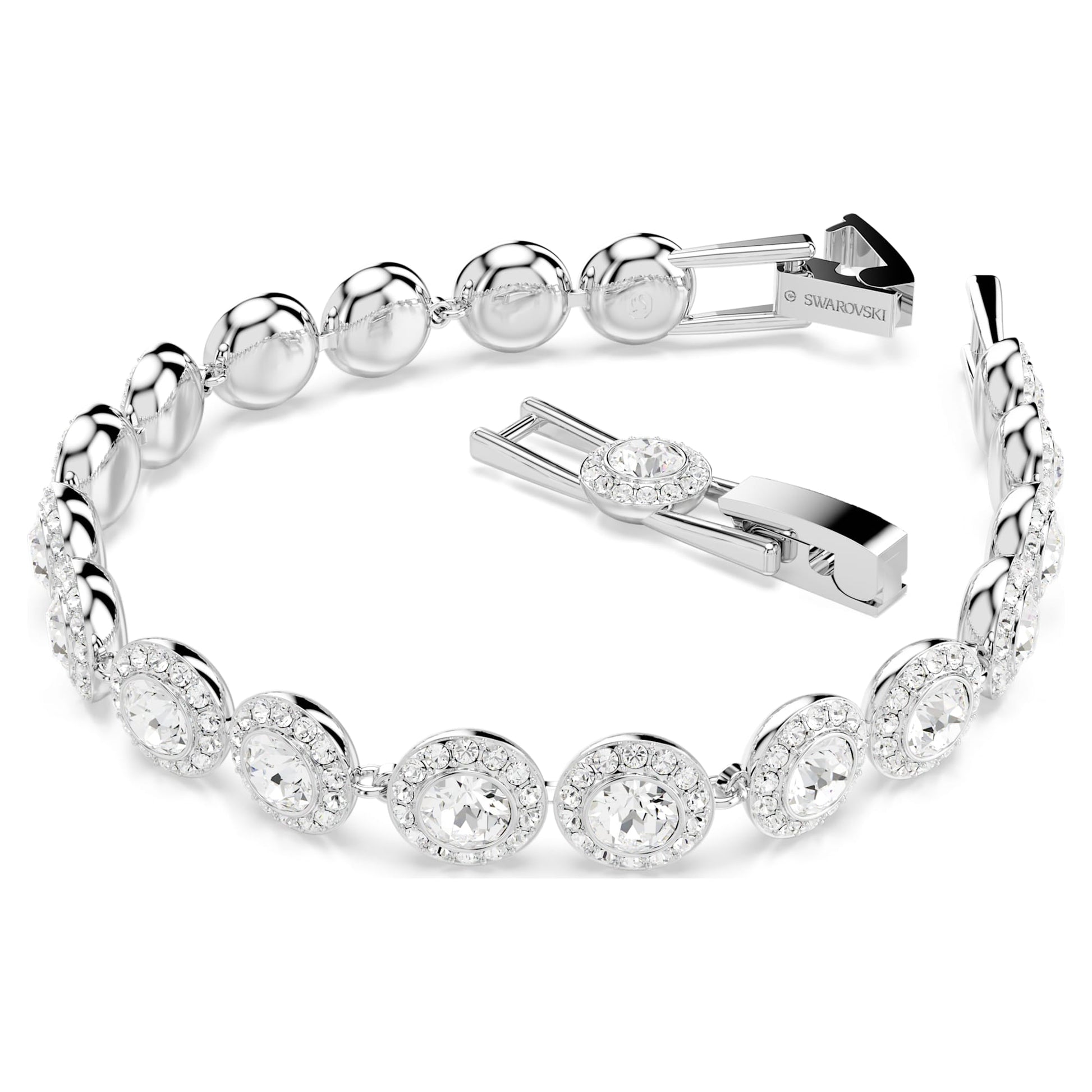 Swarovski Jewelry Una Angelic Tennis bracelet Round cut, White, Rhodium plated 5682279