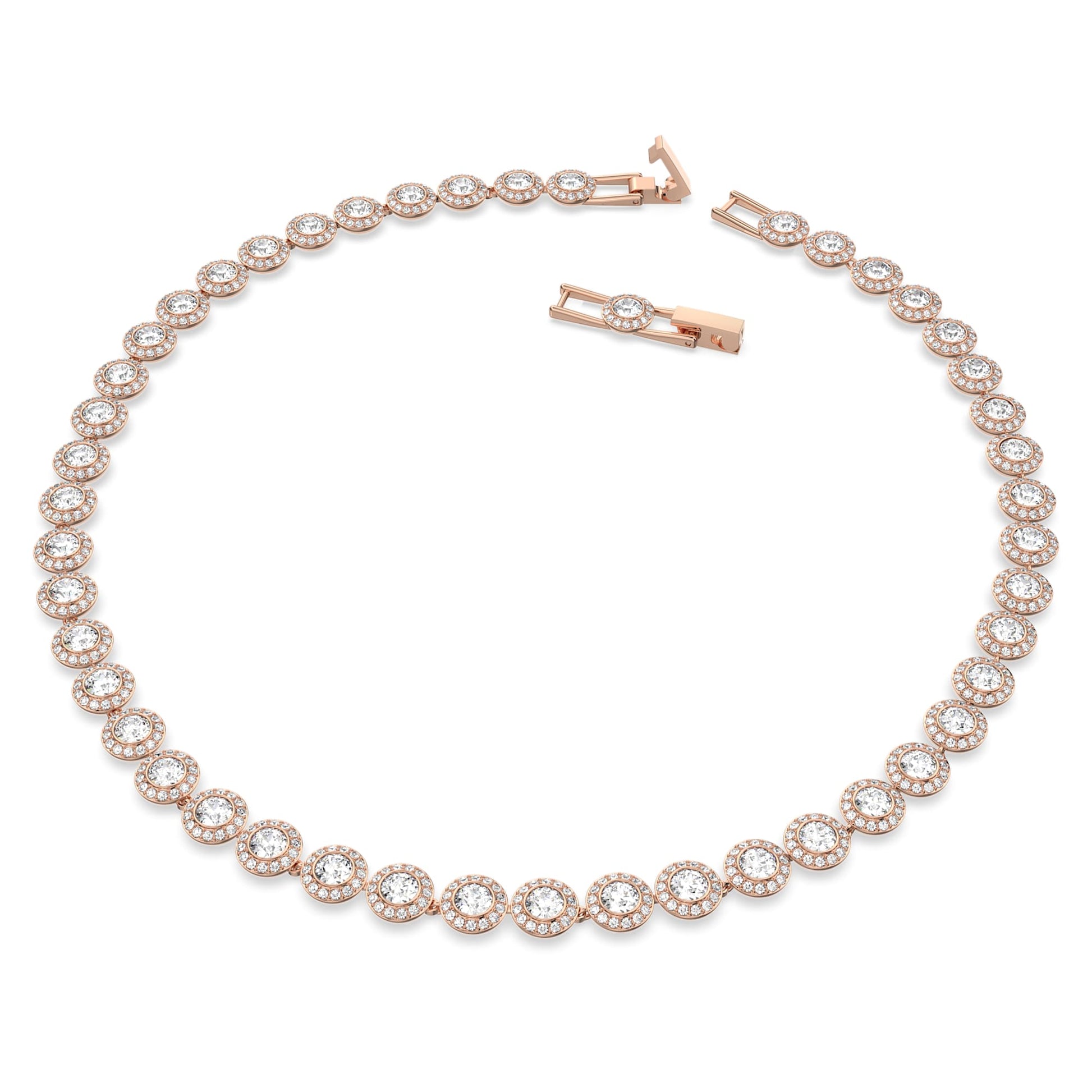 Swarovski Jewelry Una Angelic Tennis necklace Round cut, Medium, White, Rose gold-tone plated 5367845