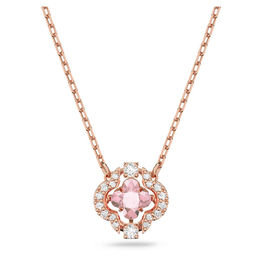 Swarovski Jewelry Una necklace Clover, Pink, Rose gold-tone plated 5514488