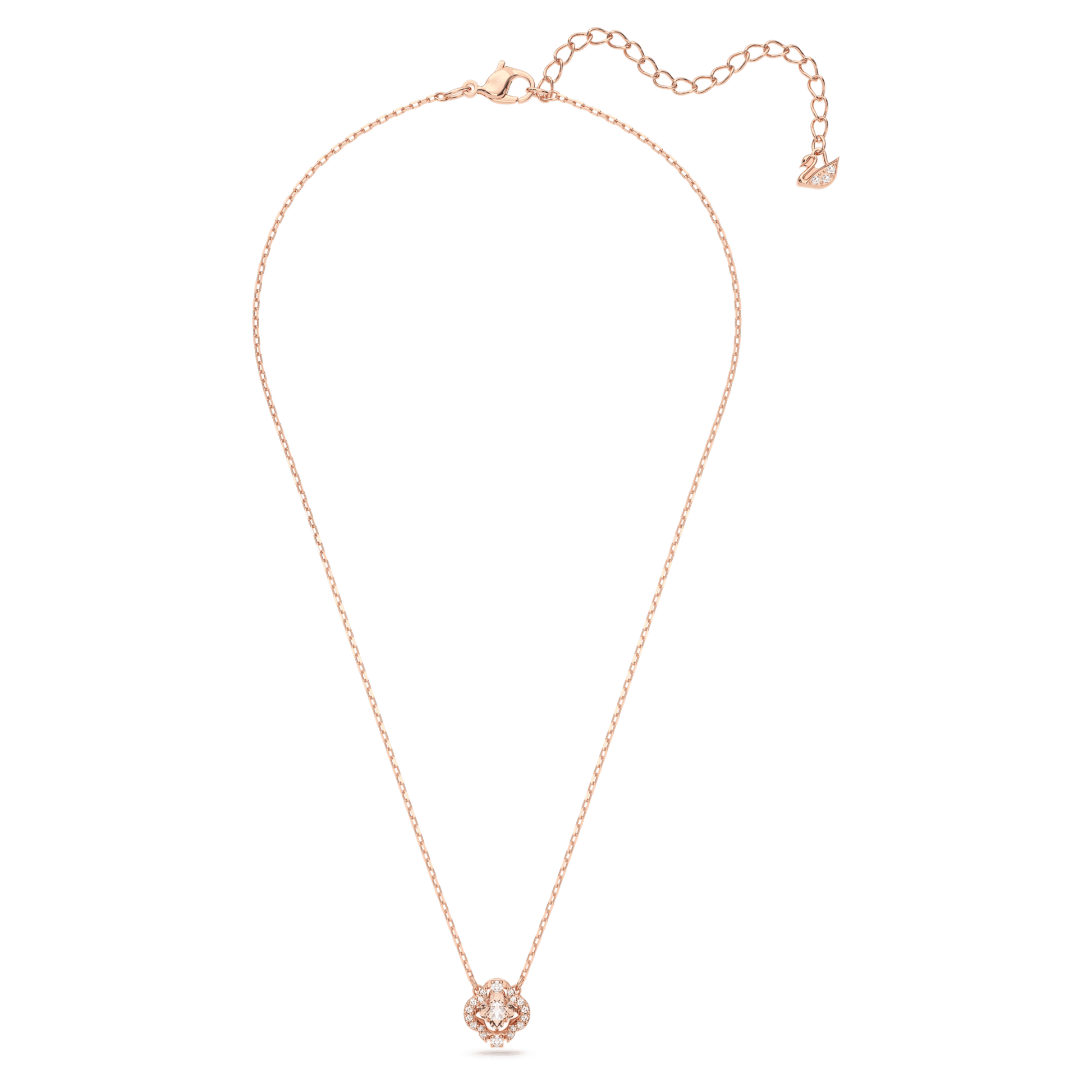 Swarovski Jewelry Una necklace Clover, Pink, Rose gold-tone plated 5514488