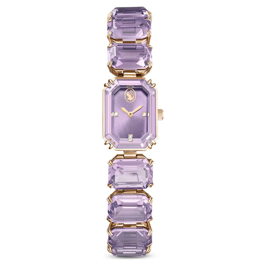 Swarovski Watch Octagon cut bracelet, Purple, Champagne gold-tone finish 5722364