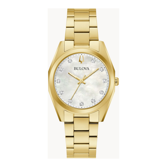 Bulova Surveyor Women's Diamond 97P172, complete watch, centered front view