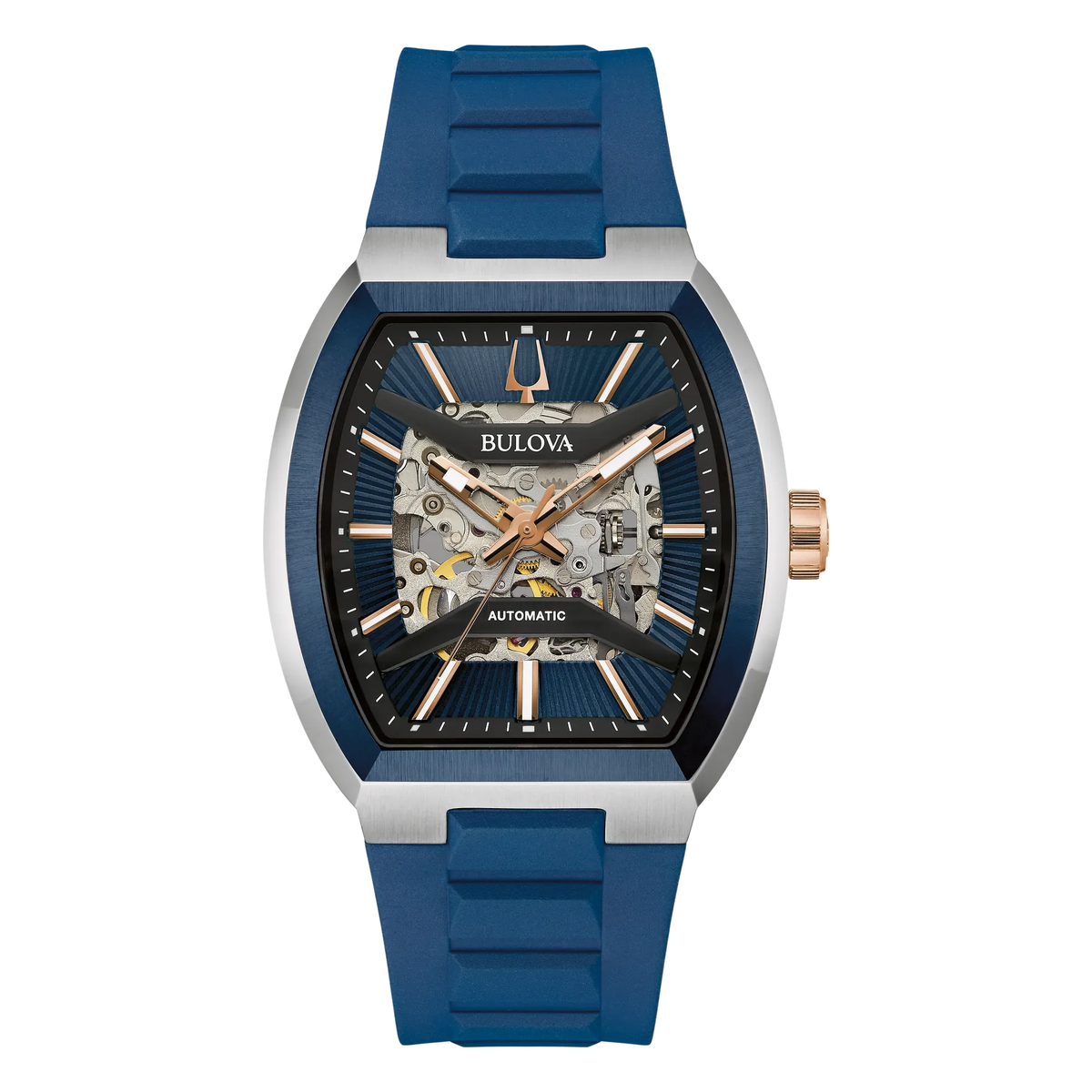 Bulova Maquina Automatic Skeleton 98A318, complete watch front view