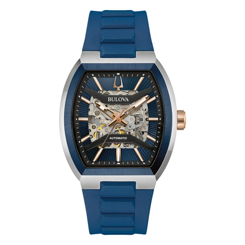 Bulova Maquina Automatic Skeleton 98A318, complete watch front view