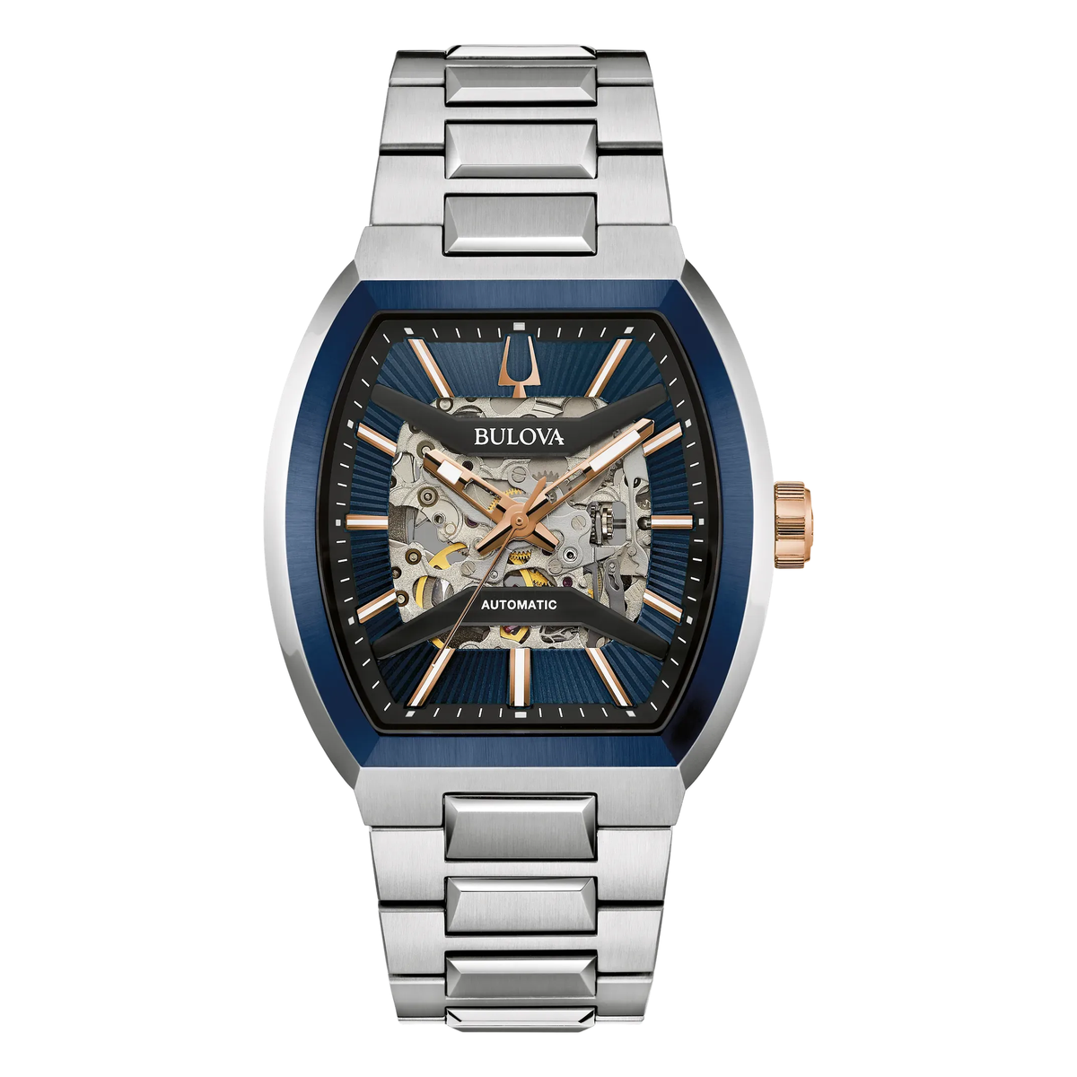 Bulova Maquina Automatic Skeleton 98A319, complete watch front view