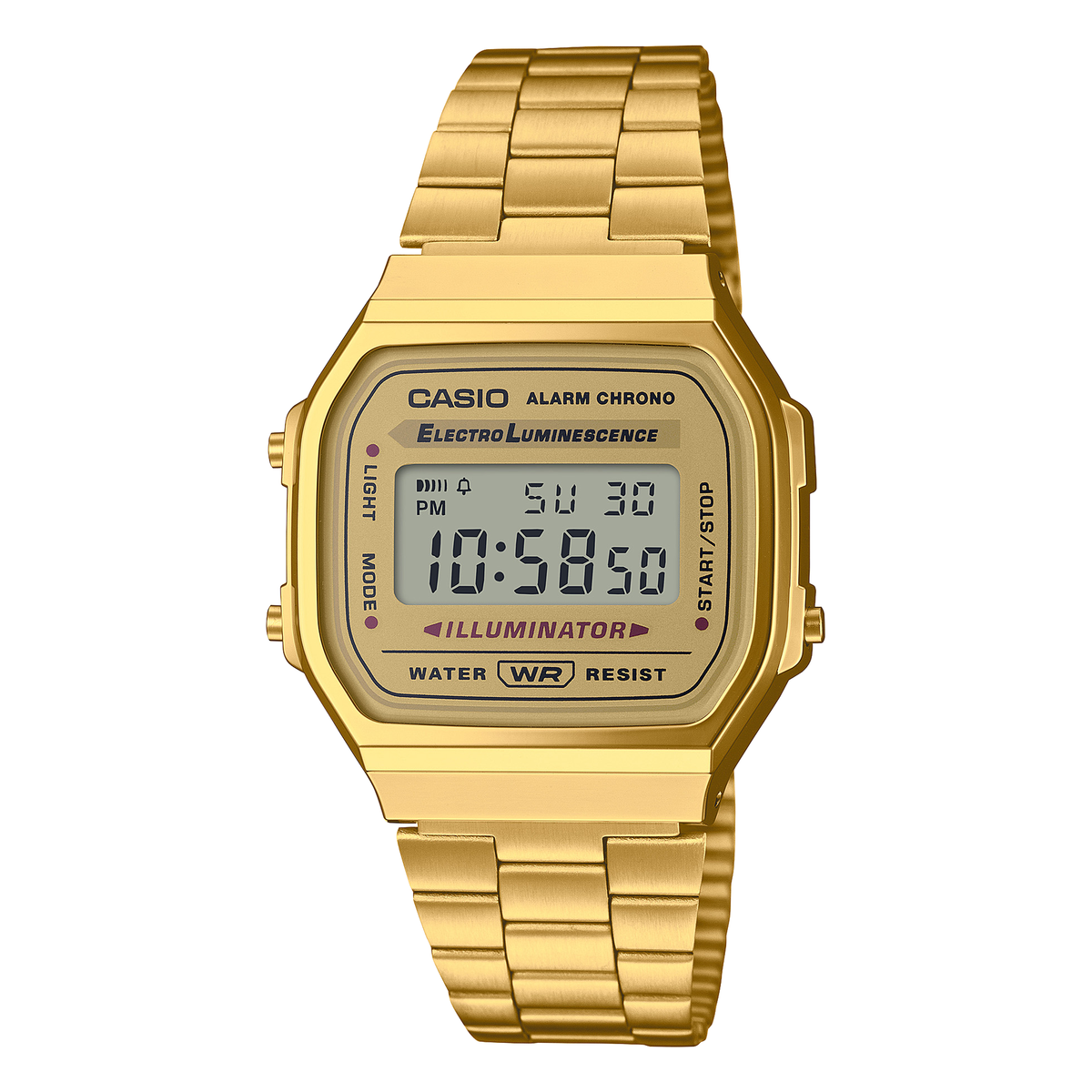 Casio vintage A168WG-9VT, complete watch view