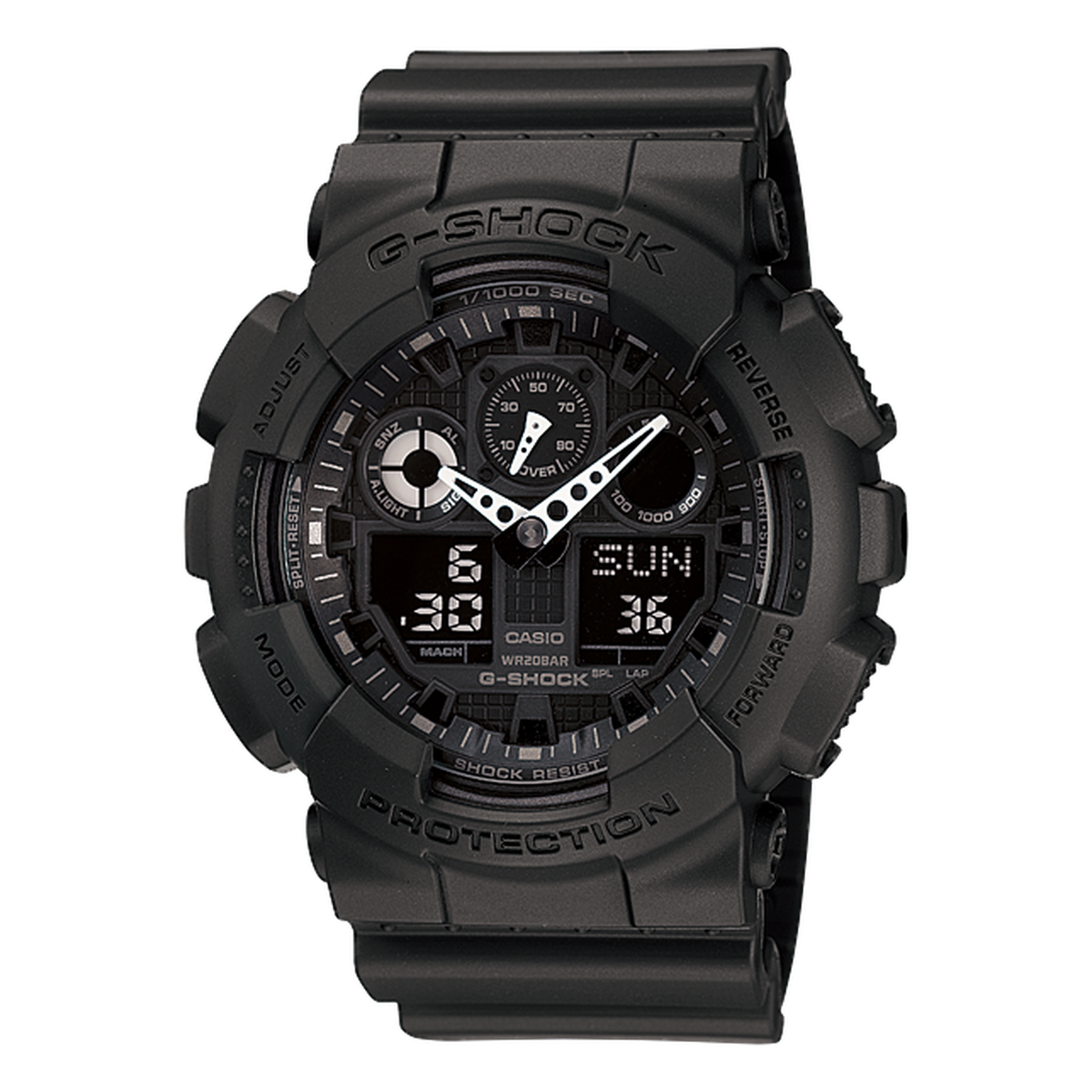 G-SHOCK GA100-1A1, complete watch view