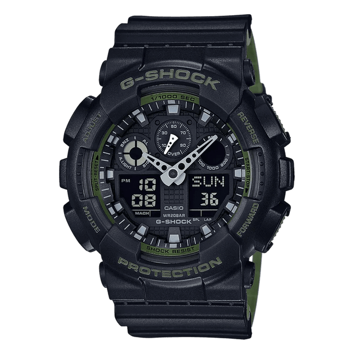 G-SHOCK GA100L-1A, complete watch view