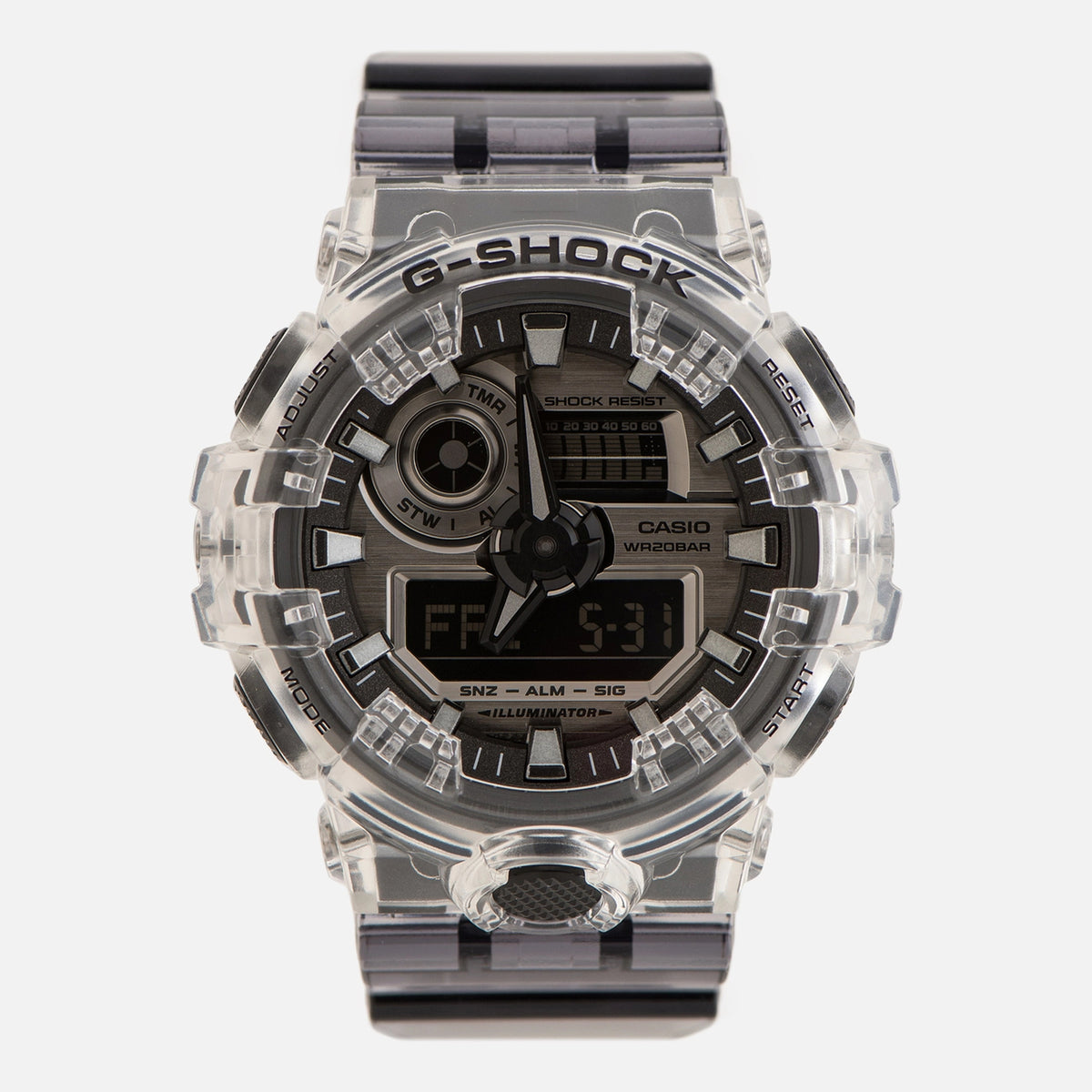 G-SHOCK GA-700 Series GA700SK-1A, complete exact-model front photograph