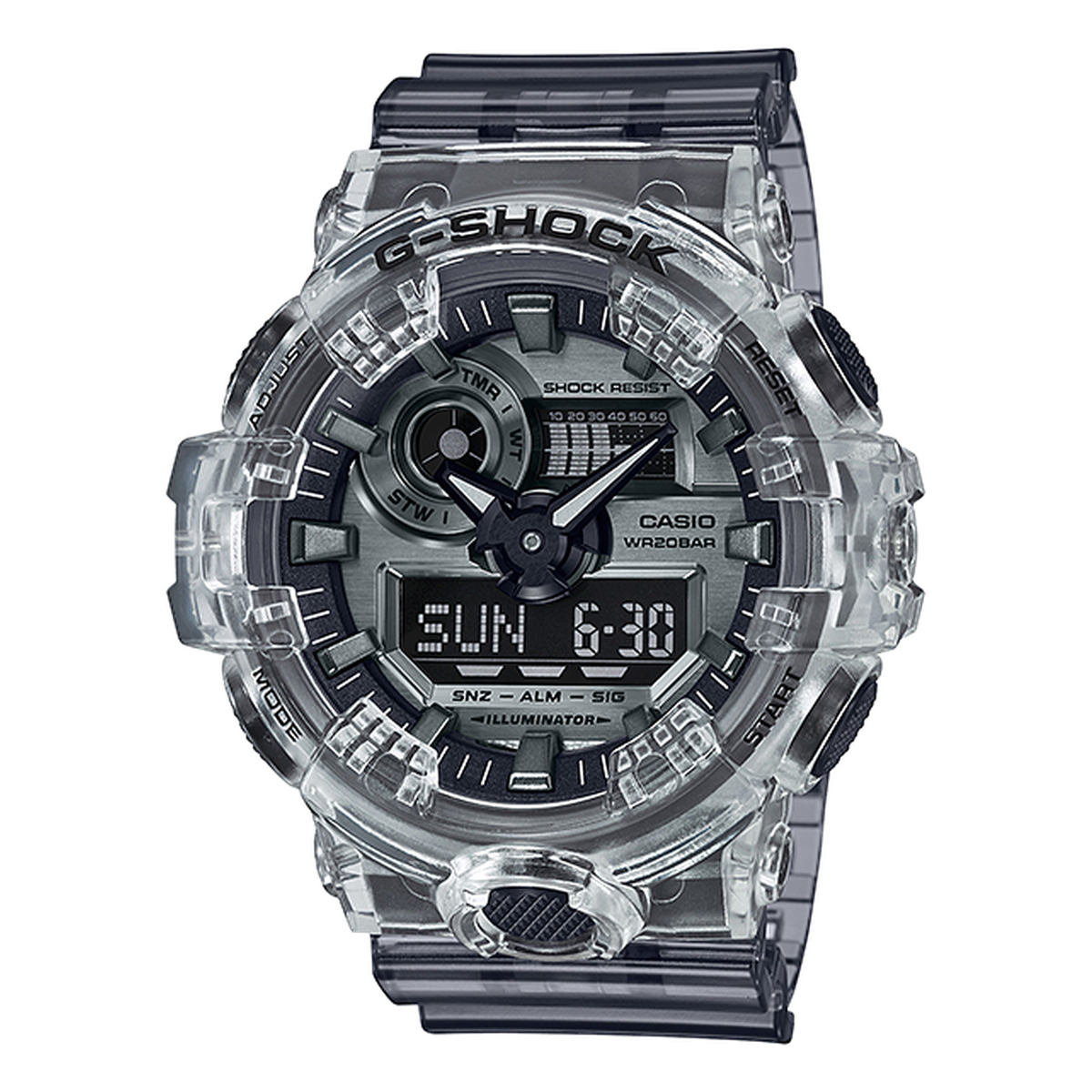 G-SHOCK GA-700 Series GA700SK-1A, complete watch view