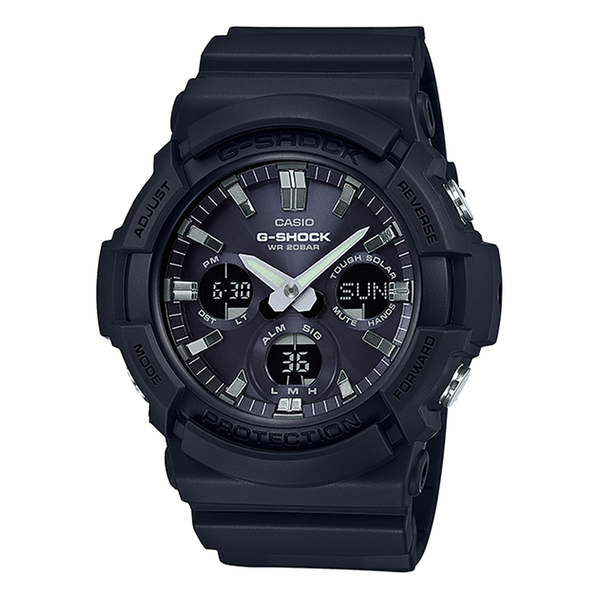 G-SHOCK GAS-100 Series GAS100B-1A, complete watch view